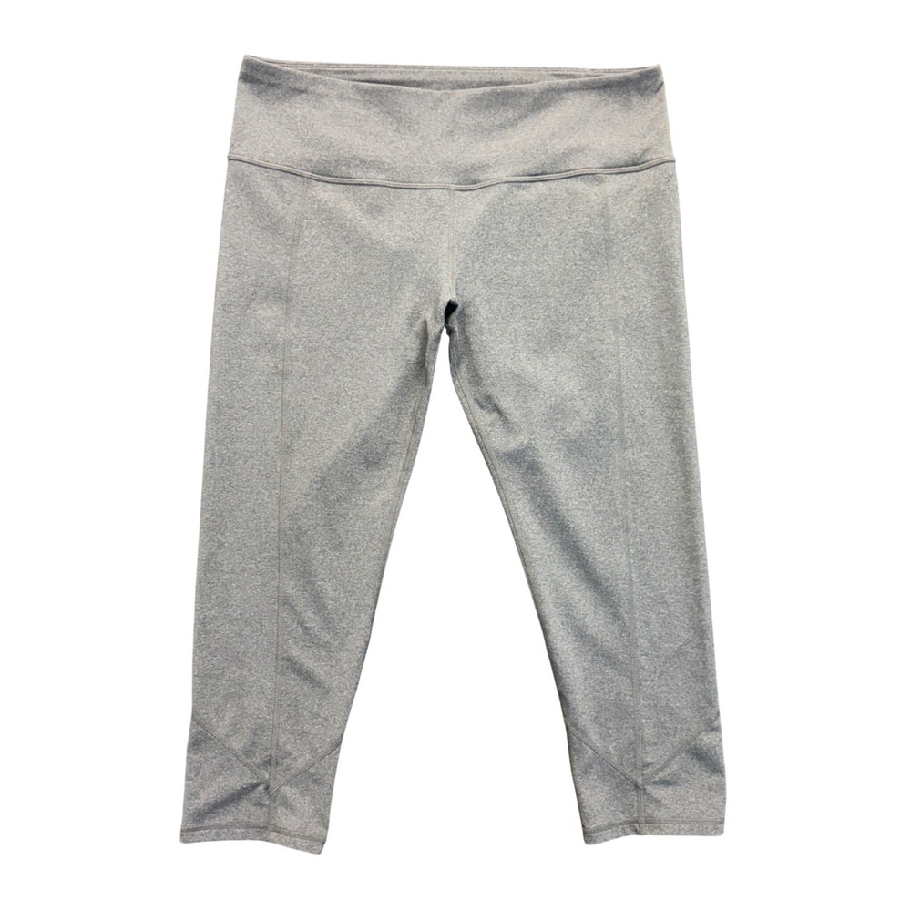 prAna Women's XL Cropped Leggings Heathered Grey Mid Rise‎ Capri Yoga Pants